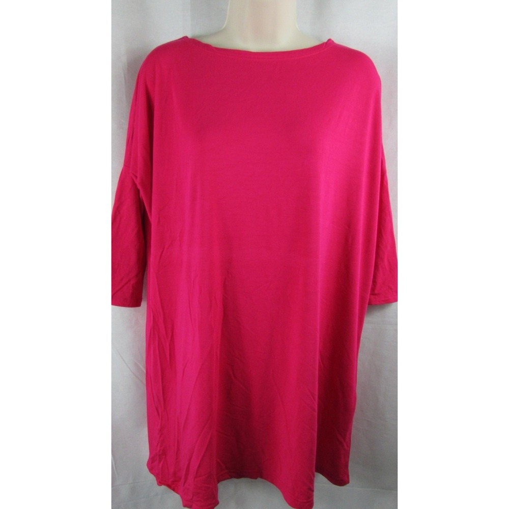 Lolly Wolly Doodle dark hot pink Brooklyn t-shirt dress 3/4 sleeves XS stretch